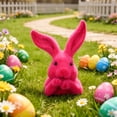 thumbnail image 1 of Easter Bunny Ornament, Artificial Green Flocked Bunny, Resin Standing Bunny Sculpture, Holiday Decorations, Garden, Party Favors, Blue, Pink, 1 of 9
