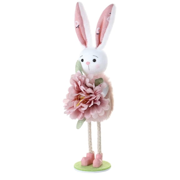 Easter Bunny Ornaments, 6x6x20cm Polyester Cotton Decor, Tabletop/Desktop Easter Decorations, High-Quality Craftsmanship