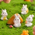 thumbnail image 1 of Easter Bunny Ornaments Rabbit Miniature Figurine Miniature Rabbit for Cake Topper Decoration Easter Decorations Party, Set of 4 Pieces, 1 of 8
