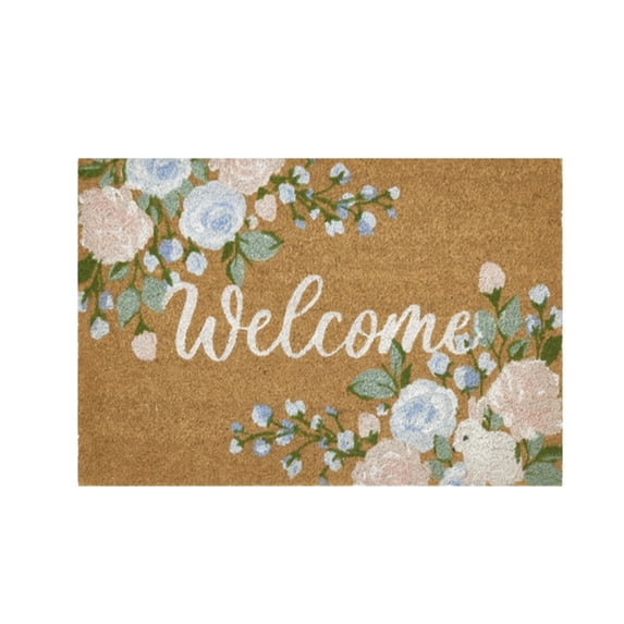 Easter Bunny Outdoor Coir Doormat, Natural Coconut Fiber Mat Spring Decor,Welcome Mat for Front Porch, Patio, Garden,Non- Entryway Rug,Easter Gifts,Farmhouse Home Decor
