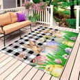 thumbnail image 1 of Easter Bunny Outdoor Rug 3x5 Ft, Non Slip Washable Area Rug, Spring Easter Eggs Chicken Black White Plaid Patio Rugs Carpet Runner, Large Floor Mat for Indoor/Outdoor Deck Porch Camping, 1 of 8