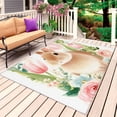 thumbnail image 1 of Easter Bunny Outdoor Rug 4x6 Ft, Non Slip Washable Area Rug, Pink Tulip Flowers Rabbit Country Botanical Patio Rugs Carpet Runner, Large Floor Mat for Indoor/Outdoor Deck Porch Camping, 1 of 8