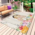 thumbnail image 1 of Easter Bunny Outdoor Rug 4x6 Ft, Non Slip Washable Area Rug, Spring Easter Eggs Eucalyptus Flowers Wooden Patio Rugs Carpet Runner, Large Floor Mat for Indoor/Outdoor Deck Porch Camping, 1 of 8