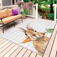 thumbnail image 1 of Easter Bunny Outdoor Rug 5x8 Ft, Non Slip Washable Area Rug, Spring Rabbits Carrots Gray Buffalo Plaid Patio Rugs Carpet Runner, Large Floor Mat for Indoor/Outdoor Deck Porch Camping, 1 of 8