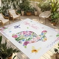 thumbnail image 1 of Easter Bunny Outdoor Rug for Patio/Deck/Porch, Non-Slip Large Area Rug 5 x 7 Ft, Spring Flower Daisy Tulips Pastoral Butterfly Indoor Outdoor Rugs Washable Area Rugs, Camping Rug Carpet Runner, 1 of 8