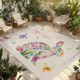 thumbnail image 1 of Easter Bunny Outdoor Rug for Patio/Deck/Porch, Non-Slip Large Area Rug 5 x 8 Ft, Spring Flower Daisy Tulips Vintage Leaves Indoor Outdoor Rugs Washable Area Rugs, Reversible Camping Rug Carpet Runner, 1 of 8