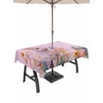 thumbnail image 1 of Easter Bunny Outdoor Tablecloth - 52x70 Inch Rectangle Dining Table Cover, Pink Rabbit Spring Flowers Leaves Rustic Plants Waterproof Outdoor Table Cloth with Umbrella Hole & Zipper for Picnic/Patio, 1 of 7