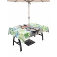 thumbnail image 1 of Easter Bunny Outdoor Tablecloth - 52x70 Inch Rectangle Dining Table Cover, Spring Flowers Green Leaves Pastoral Plants Waterproof Outdoor Table Cloth with Umbrella Hole & Zipper for Picnic/Patio, 1 of 7