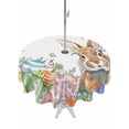 thumbnail image 1 of Easter Bunny Outdoor Tablecloth - 54 Inch Round Dining Table Cover, Colorful Easter Eggs Eucalyptus Leaves Weeping Waterproof Outdoor Table Cloth with Umbrella Hole & Zipper for Picnic/Patio/Party, 1 of 7