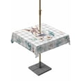 thumbnail image 1 of Easter Bunny Outdoor Tablecloth - 60x60 Inch Square Dining Table Cover, Green Eucalyptus Leaves Spring Flowers Grey Plaid Waterproof Outdoor Table Cloth with Umbrella Hole & Zipper for Picnic/Patio, 1 of 7