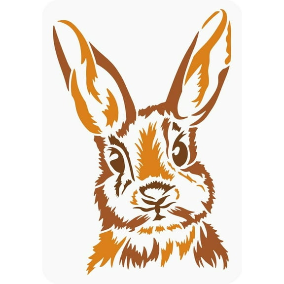 Easter Bunny Painting Stencil 8.3x11.7inch Reusable Realistic Rabbit Drawing Template for DIY Wood Wall Fabric Furniture