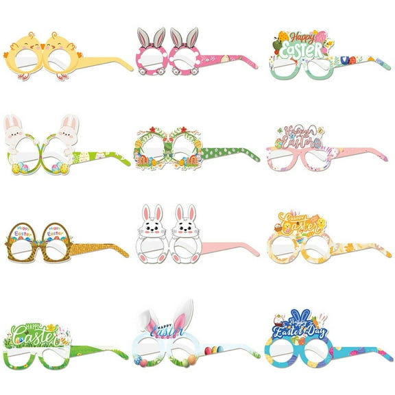 Easter Bunny Paper Glasses for Party Photography Props and Decorations
