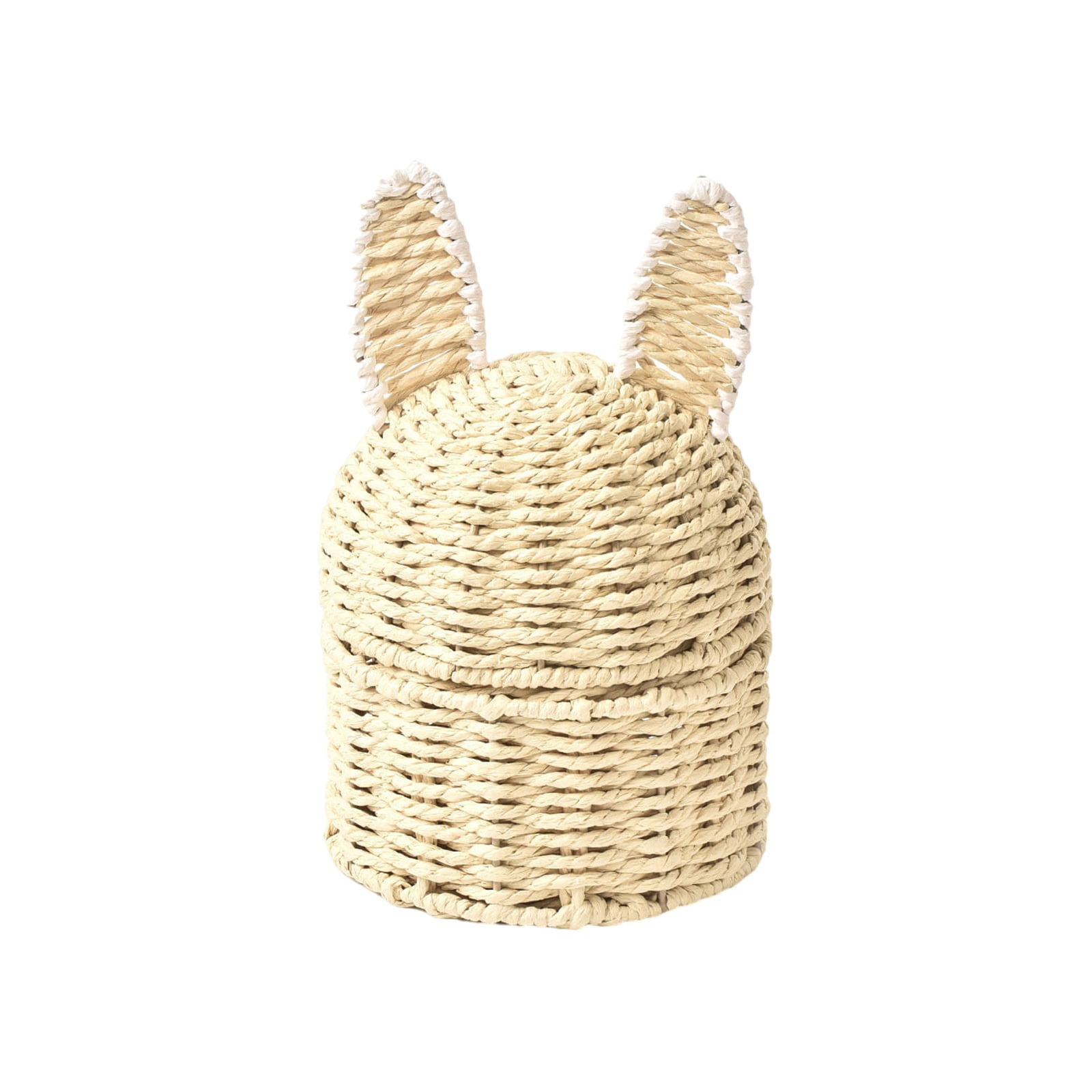 Easter Bunny Paper Rope Woven Storage Basket, Handled Holiday Egg Decor Basket for Hunting, Home Desktop Miscellaneous Organizer for Keys & Accessories, Storage Basket *1 Piece