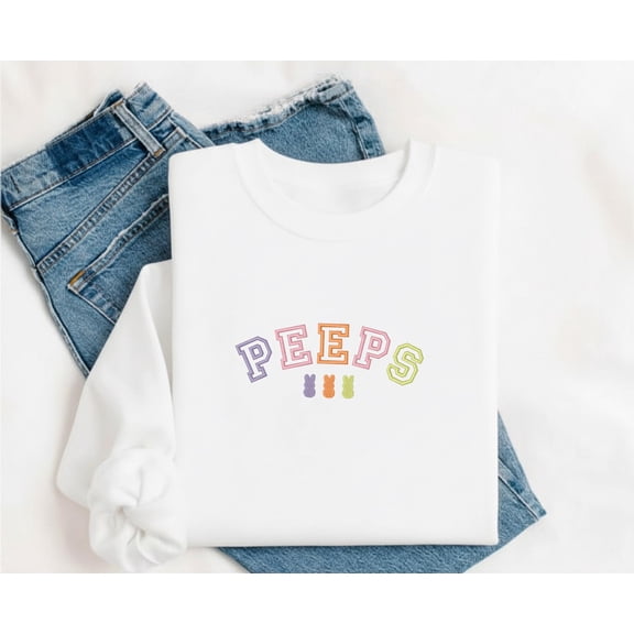 Easter Bunny Peeps Embroidered Shirt, Happy Easter Embroidered Shirt, Embroidered Peeps Shirt, Easter Shirt, Cute Peeps Sweatshirt