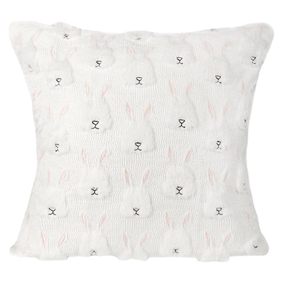 Easter Bunny Pillow Cases and Embroidered Pillow Covers, Decorative Easter Decor for Sofa and Bedroom, High-End Floral Cushion Shells for Living Room, Multiple Styles, 1-Pack