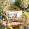 thumbnail image 1 of Easter Bunny Pillow Cover 18x18 Inch – Beige Polyester Cushion Cover with Embroidered Rabbits for Sofa, Bed, Table, Living Room & Holiday Decoration, 1 of 5