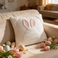 thumbnail image 1 of Easter Bunny Pillow Cover, 18x18 Inch Spring Cute Rabbit Cushion Case, Soft Polyester Decorative Throw Pillow for Sofa Couch Bedroom, Easter Decor, 1 of 7