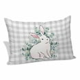 thumbnail image 1 of Easter Bunny Pillow Covers 12"x20", Eucalyptus Leaves Rabbit Farmhouse Grey Plaid Soft Brushed Microfiber Breathable Throw Pillow Covers, Decorative Pillowcase with Zipper for Couch Sofa Bedroom, 1 of 9