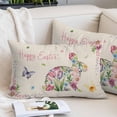 thumbnail image 1 of Easter Bunny Pillow Covers 12"x20", Spring Flower Daisy Tulips Vintage Leaves Soft Brushed Microfiber Breathable Throw Pillow Covers, Pillowcase with Zipper for Couch Sofa Bedroom Living Room, 1 of 9