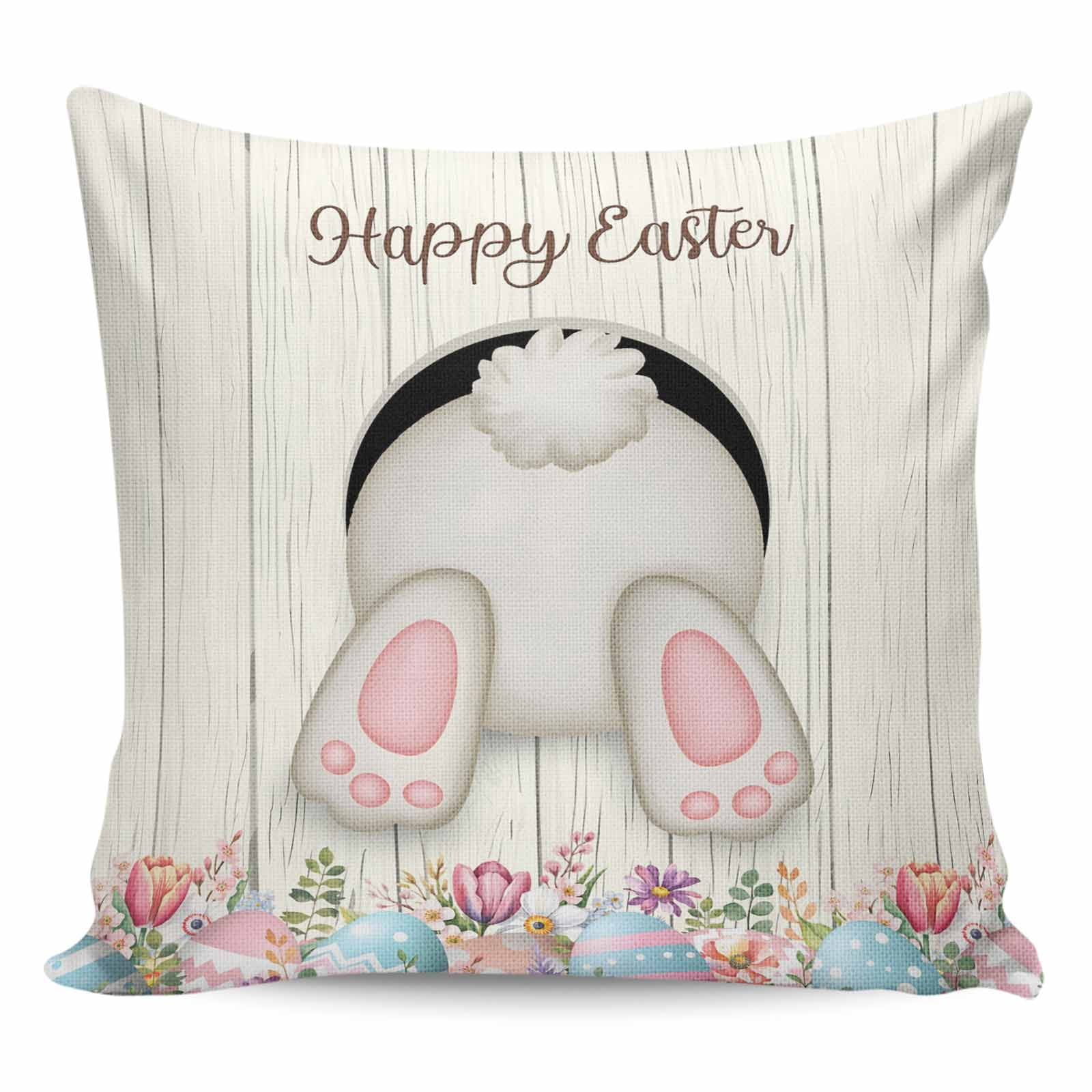 Easter Bunny Pillow Covers 16x16 Inch Decorative Throw Pillow Cover ...