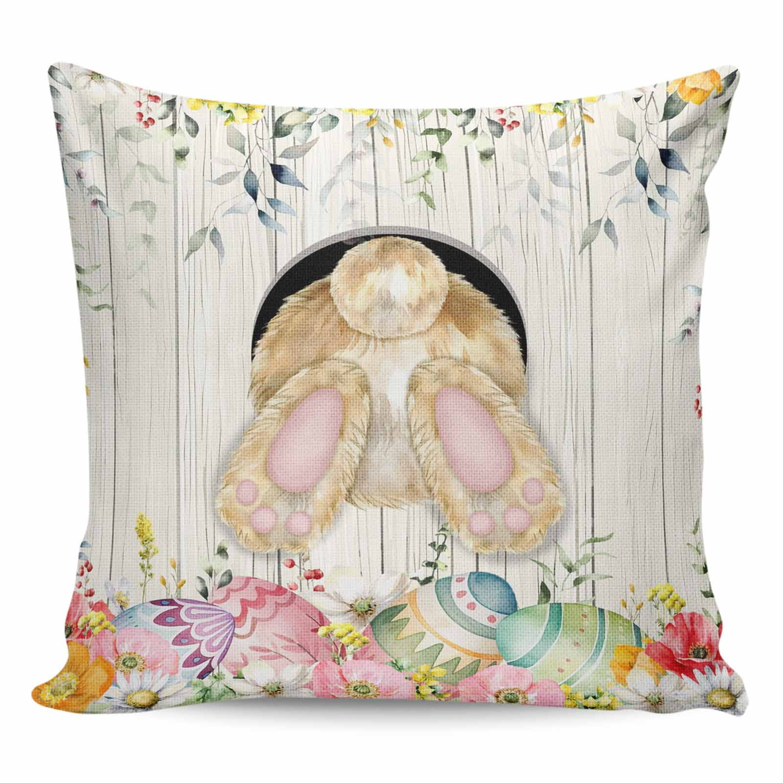 Easter Bunny Pillow Covers 16x16 Inch Decorative Throw Pillow Cover ...