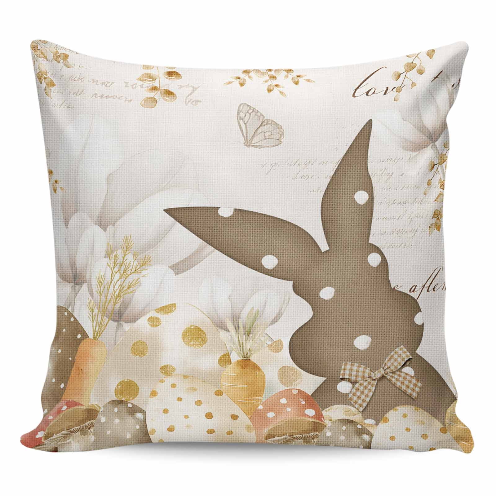 Easter Bunny Pillow Covers 16x16 Inch Decorative Throw Pillow Cover ...