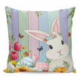 thumbnail image 1 of Easter Bunny Pillow Covers 24x24 Inch Decorative Throw Pillow Cover, Farmhouse Watercolor Eggs Tulip Wood Grain Sofa Pillowcases Accent Cushion Case Home Decor Bedroom Living Room, 1 of 6