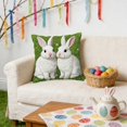 thumbnail image 1 of Easter Bunny Pillowcase – 18"x18" Short Lint Decorative Cushion Cover for Sofa, Bed, Living Room – Soft Easter Ambiance Throw Pillow Case, 1 of 5