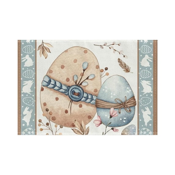 Easter Bunny Placemats Holiday Party Linen Print Heat Mats For Dining