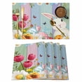 thumbnail image 1 of Easter Bunny Placemats Set of 4, Farmhouse Watercolor Eggs Tulip Wood Grain Placemats for Dining Table, Place Mats for Kitchen Tabletop, Waterproof Wipeable Dining Table Mats Set, 1 of 9