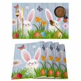thumbnail image 1 of Easter Bunny Placemats Set of 4, Spring Easter Eggs Floral Blue Woodn Placemats for Dining Table, Place Mats for Kitchen Tabletop, Waterproof Wipeable Dining Table Mats Set, 1 of 9