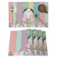 thumbnail image 1 of Easter Bunny Placemats Set of 6, Cute Rabbit Eggs Flowers Colorful Wood Plank Placemats for Dining Table, Place Mats for Kitchen Tabletop, Waterproof Wipeable Dining Table Mats Set, 1 of 9