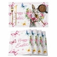 thumbnail image 1 of Easter Bunny Placemats Set of 6, Cute Rabbits Spring Daisy Flowers Butterfly Placemats for Dining Table, Place Mats for Kitchen Tabletop, Waterproof Wipeable Dining Table Mats Set, 1 of 9
