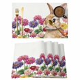 thumbnail image 1 of Easter Bunny Placemats Set of 8, Spring Colorful Daisy Flowers Rabbit Rustic Placemats for Dining Table, Place Mats for Kitchen Tabletop, Waterproof Wipeable Dining Table Mats Set, 1 of 9