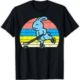 thumbnail image 1 of Easter Bunny Playing Ice Hockey Retro Sports Men Women Kids T-Shirt men and women can wear, black, white, gifts, 1 of 4