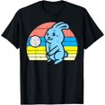 thumbnail image 1 of Easter Bunny Playing Volleyball Retro Sports Men Women Kids T-Shirt men and women can wear, black, white, gifts, 1 of 4