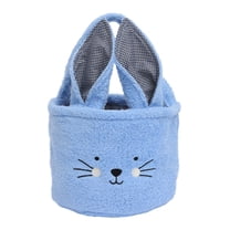 Kiewfjdk Easter Basket Easter Bunny Baskets for Kids - Soft Easter Rabbit Decor & Reusable Treat Holder | Bunny-Shaped Plush Basket with Ear Handles for Easter Egg Hunt, Spring Party Favors