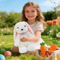thumbnail image 1 of Easter Bunny Plush Doll – Soft Furry Flock Rabbit Stuffed Toy for Spring Holiday Decoration, Cozy Bedtime Companion Gift for Kids and Home Display, 1 of 5
