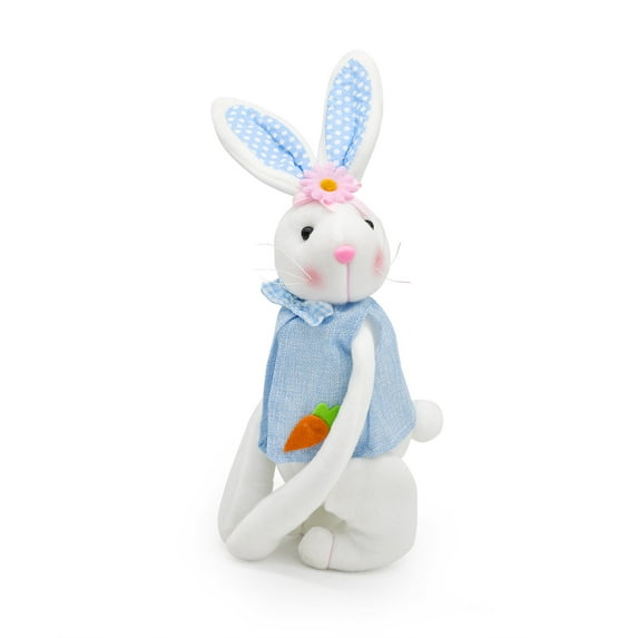 Easter Bunny Plush Hug Dolls, Couple Cute Bunny Decorations With Green Leaves For Easter Tree, Curtain Tiebacks, Curtain Decor, Home Atmosphere Layout - 2Pcs