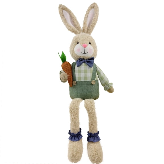 Easter Bunny, Plush Long Leg Rabbit Sitting Doll Decoration, Countryside Style, Easter Doll Decoration Home Party Decoration