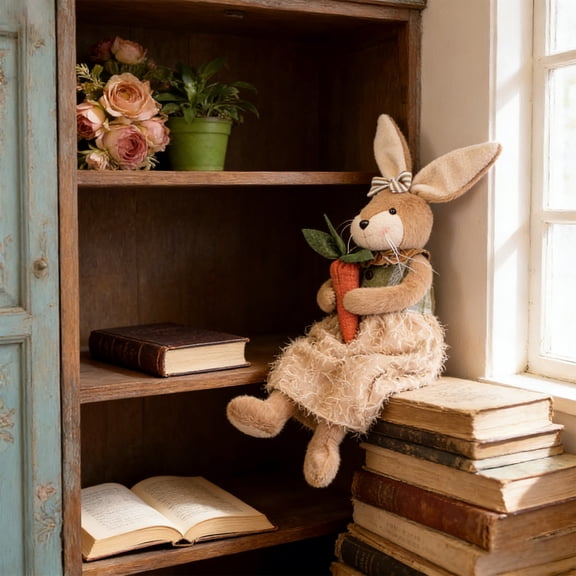 Easter Bunny Plush Pillow Soft Stuffed Rabbit Doll For Adult Sleep Support Cozy Home Decor Living Room Sofa Accent Office Nap Cushion Holiday Birthday Gift Idea Companionship Present(Green)