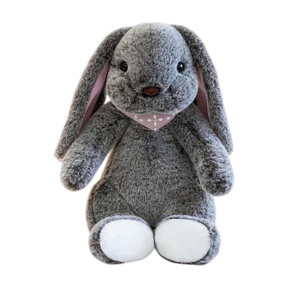 Free Express Easter Bunny Plush Stuffed Animal Soft Fluffy Rabbit Toy with Decorative Scarf for Spring Home Decor Easter Gift and Playtime