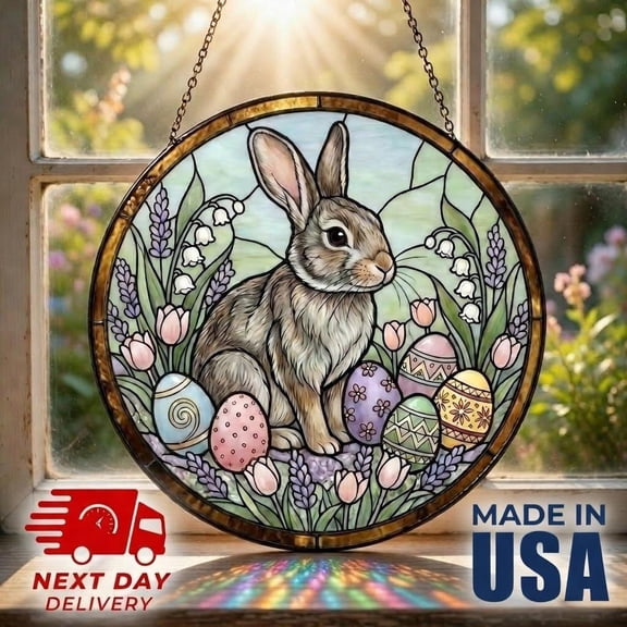 Easter Bunny Plush Toy | Soft Plush Stuffed Animal | Colorful Cute Design | Spring Holiday Decor | Kids Toddlers Easter Gift | Basket Stuffer