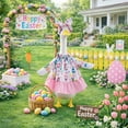 thumbnail image 1 of Easter Bunny Porch Goose Outfit Set with Matching Ears, 23-Inch Decorative Cement Goose Clothes, Pastel Spring Theme Lawn Ornament Accessories, Holiday Garden Decor, 1 of 8