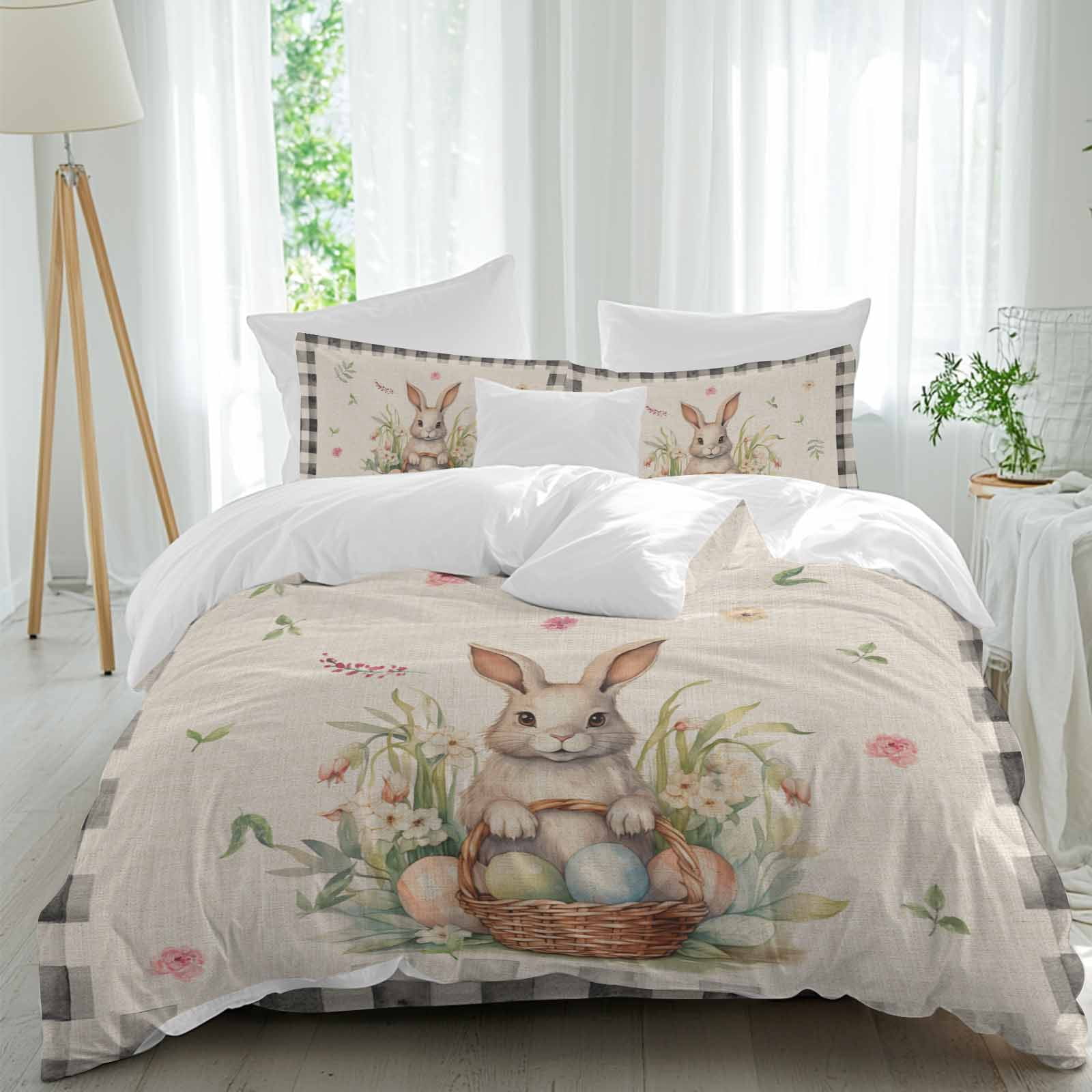 Easter Bunny Queen Size 4 piece Duvet Cover Set,desc|小组描述2desc|小组描述3Comfort Bedding Set, Include ...