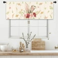 thumbnail image 1 of Easter Bunny Rabbit Kitchen Curtain Valance 54W x 18L Inch Spring Flower Floral Holiday Rod Pocket Short Cafe Small Window Treatment Drapes Decor, 1 of 6