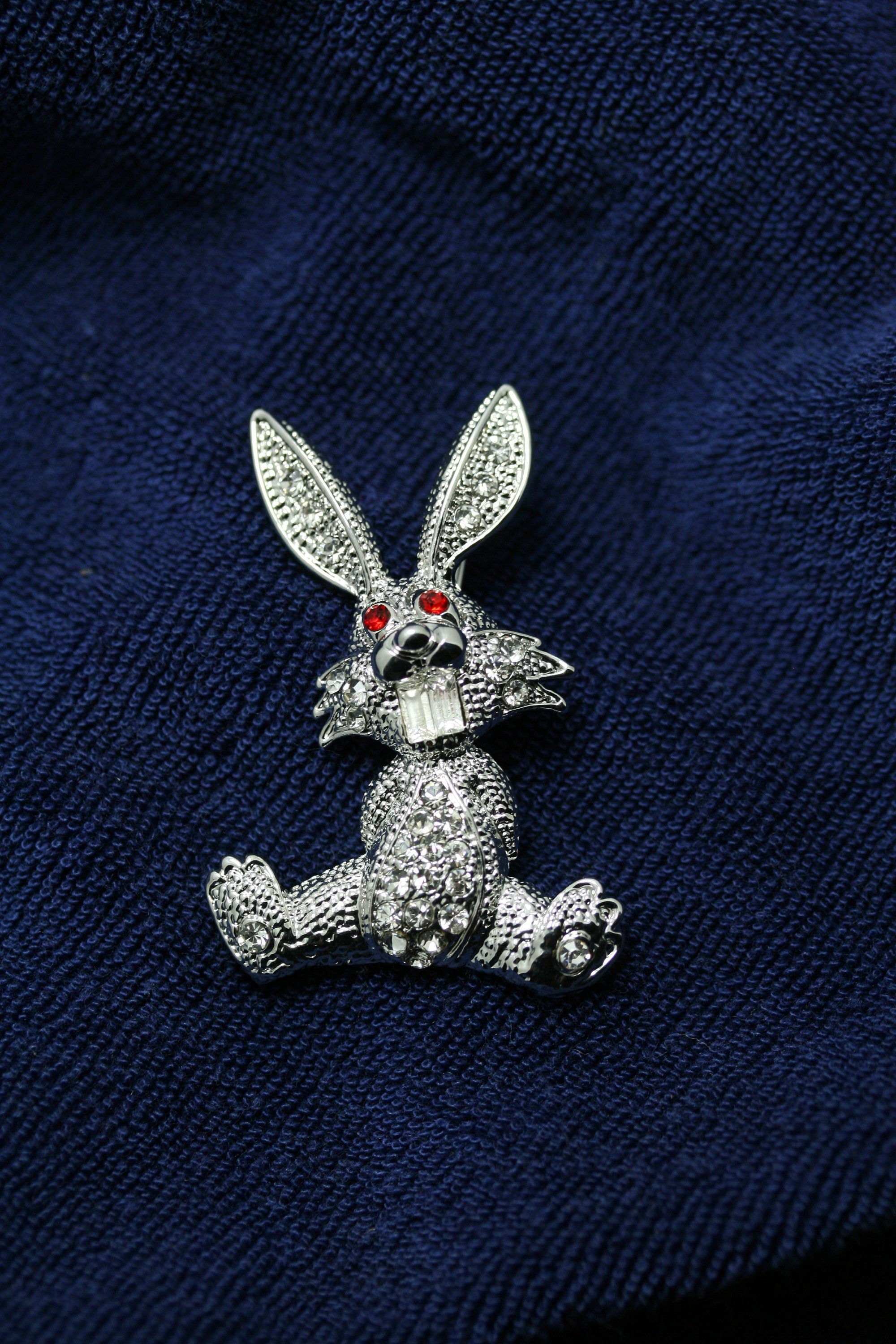Silver Rabbit Pin Just Love Jewels Rabbit Silver Rhinestone Crystal Brooch Pin, Easter ...