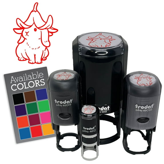 Easter Bunny Rabbit with Flower Hat Self-Inking Rubber Stamp Ink Stamper - Pink Ink - Medium 1 Inch