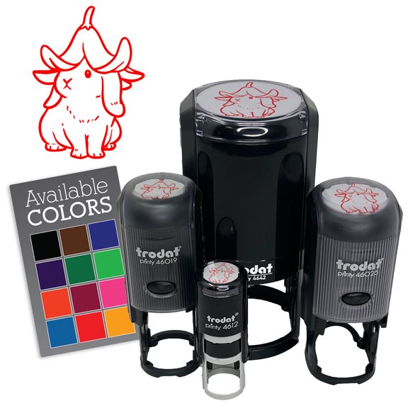 Easter Bunny Rabbit with Flower Hat Self-Inking Rubber Stamp Ink Stamper for Stamping Crafting Planners - 1/2 Inch Mini - Red Ink