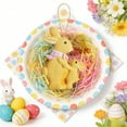 thumbnail image 1 of Easter Bunny Resin Figurine, Yellow Rabbits Hanging Ornament Spring Home Party Decoration, 1 of 5